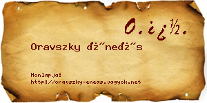 Oravszky Éneás névjegykártya